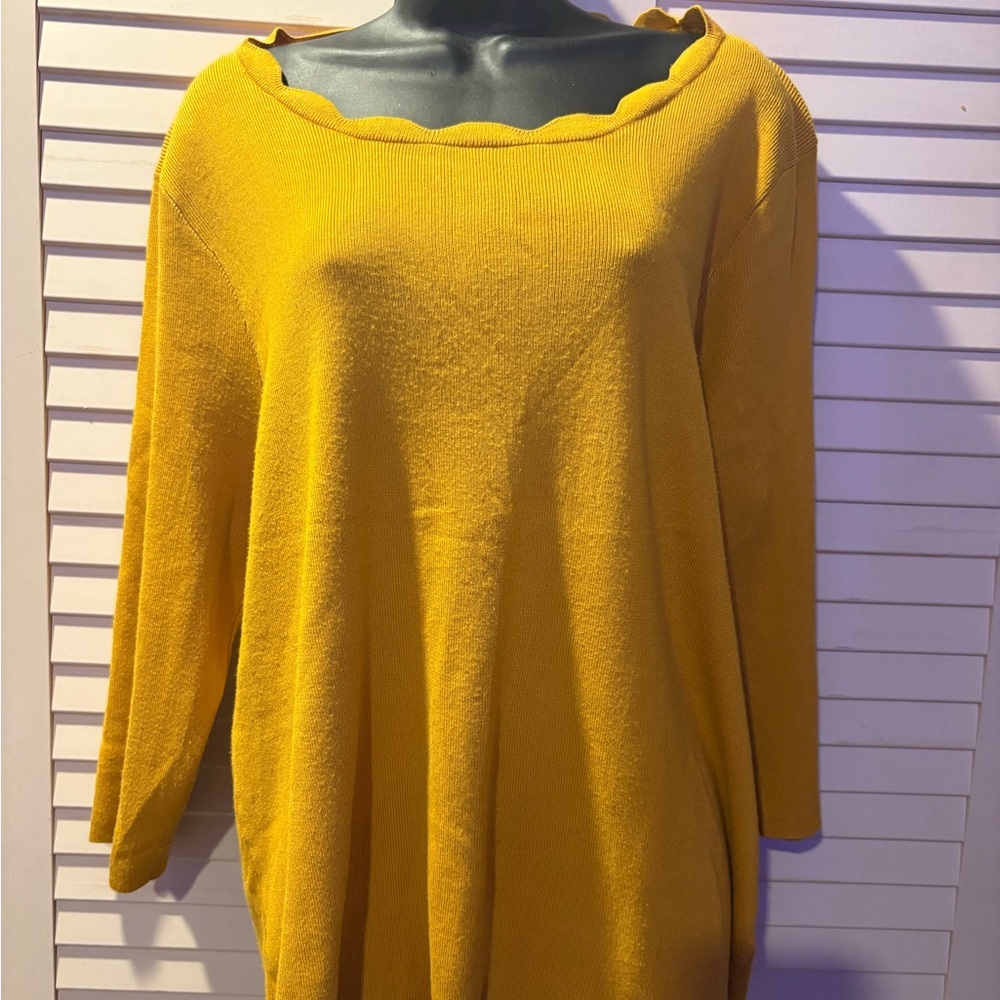 Cable & Gauge Yellow Off-the-Shoulder Sweater